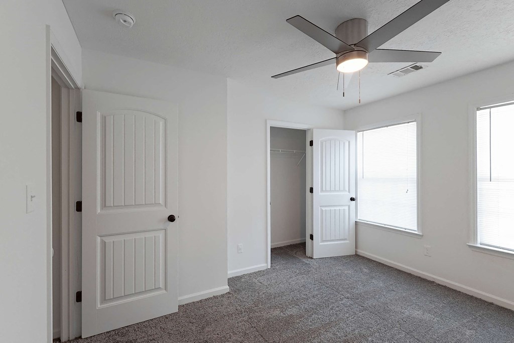 Carpeted bedroom at Sterlington Apartments, Grovetown, GA