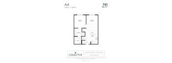 A4  Floor Plan at The Collective NoDa, Charlotte