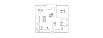 B1 Floor Plan at Cue Luxury Apartments, Cypress, TX, 77433