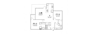 B2 Floor Plan at Cue Luxury Apartments, Cypress, TX