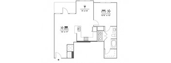 A2E Floor Plan at Cue Luxury Apartments, Cypress