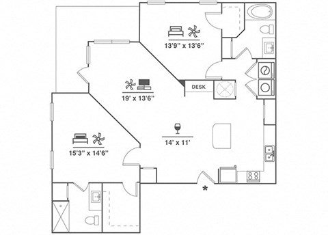 B3 Floor Plan at Cue Luxury Apartments, Texas, 77433