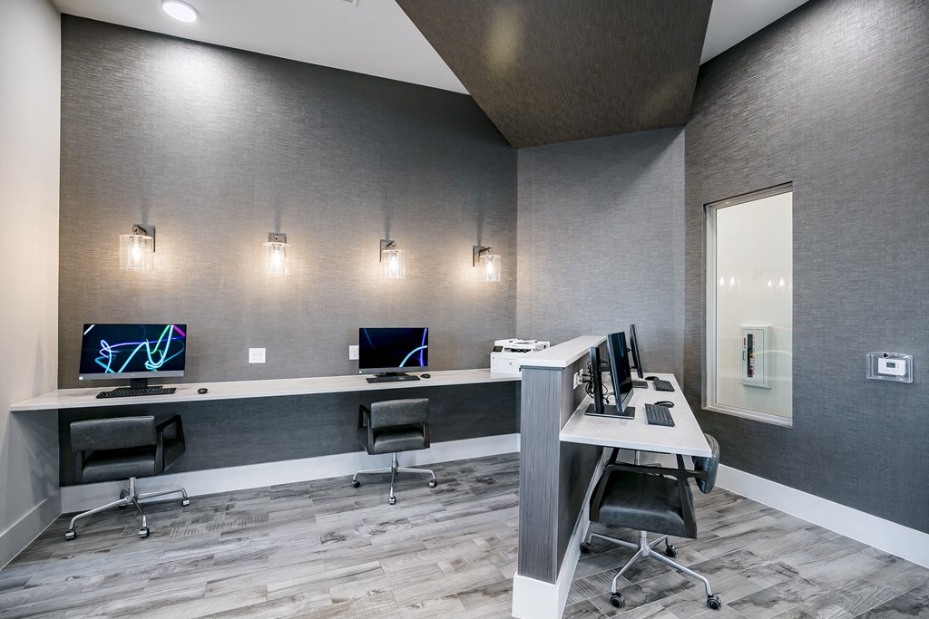 Business Center at Cue Luxury Apartments, Cypress, TX, 77433
