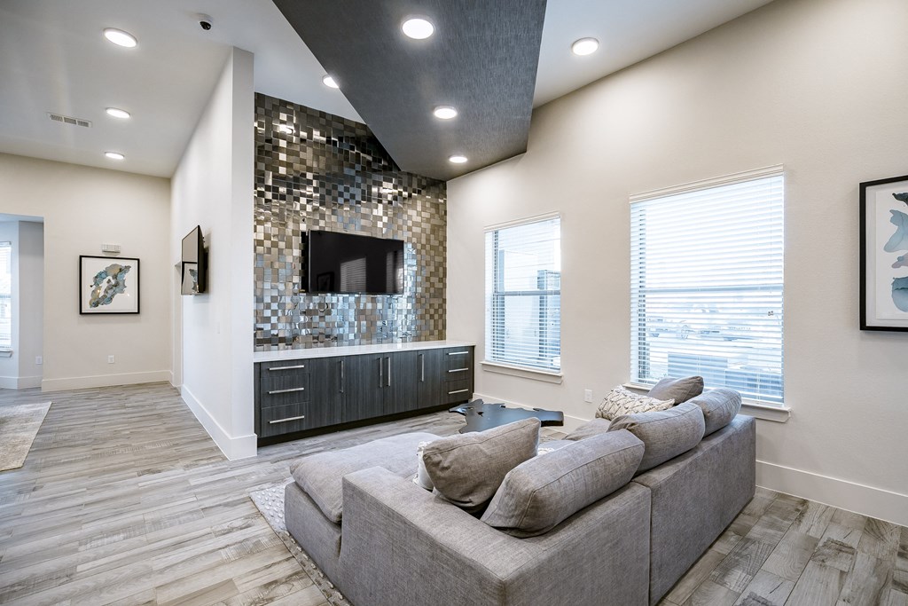 Clubhouse Lounge at Cue Luxury Apartments, Texas