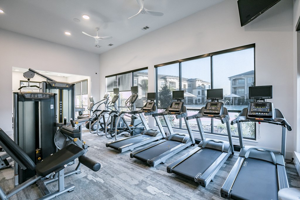 State-Of-The-Art Gym And Spin Studio at Cue Luxury Apartments, Cypress, Texas