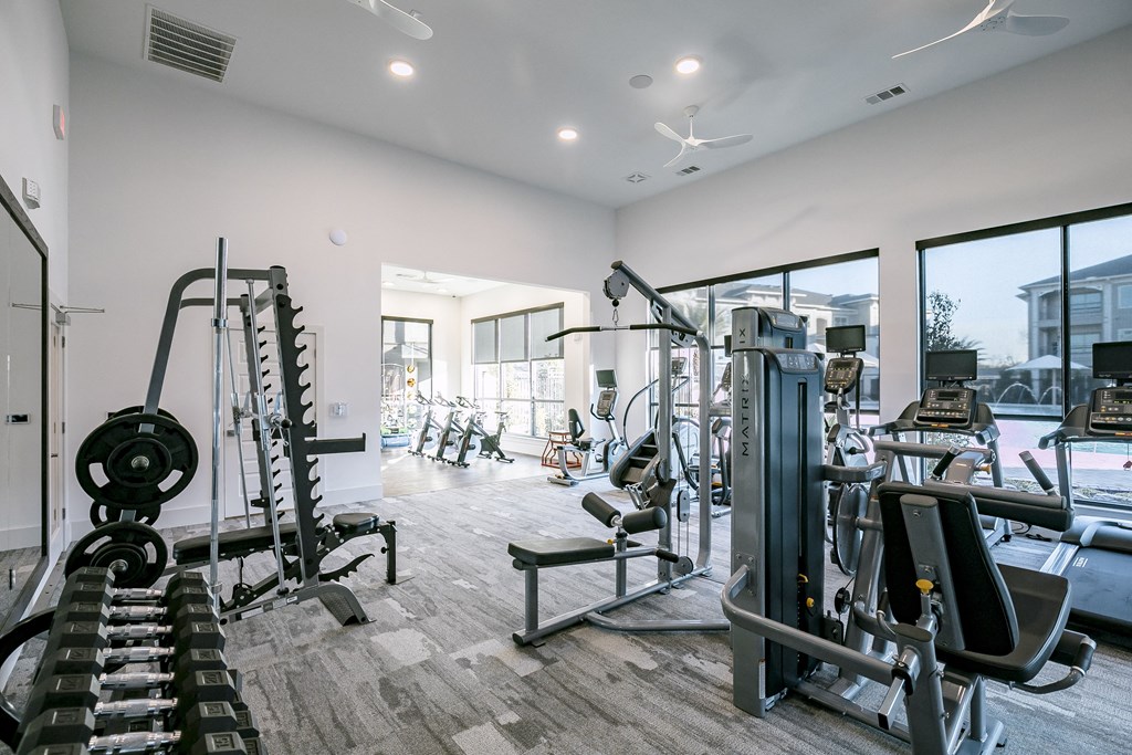 Two Level Fitness Center at Cue Luxury Apartments, Cypress