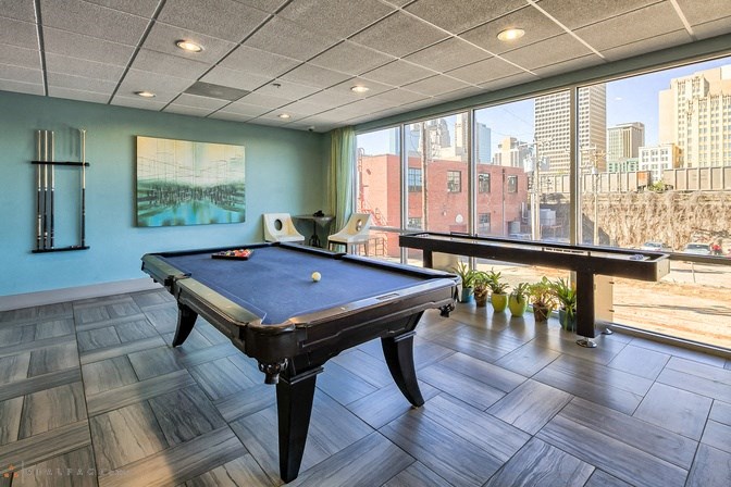 Clubroom- Pool table at The Maywood, Oklahoma