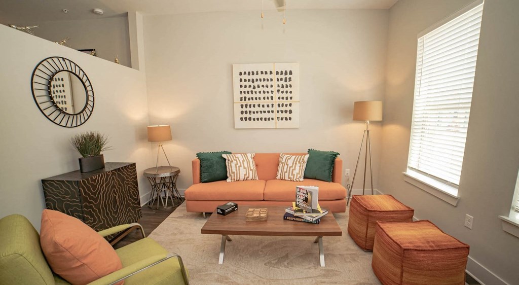 Trendy Living Room at The Collective NoDa, Charlotte, NC, 28205