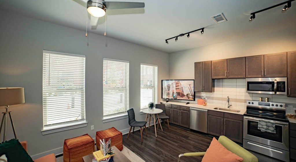 Living And Kitchen at The Collective NoDa, North Carolina