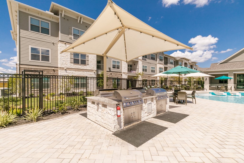 Grill Station at Cue Luxury Apartments, Cypress, Texas
