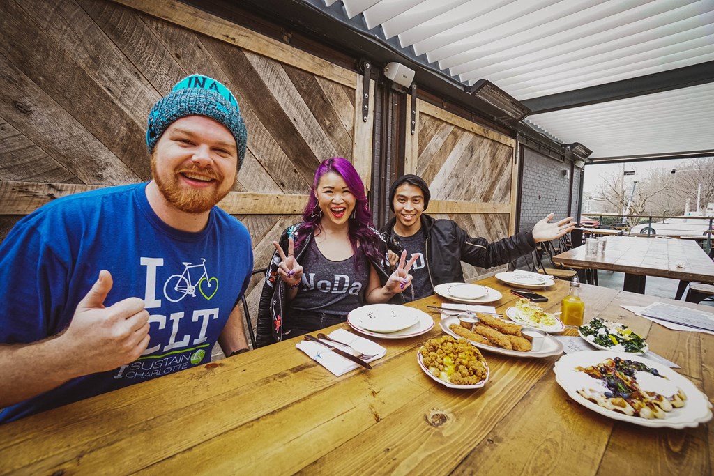 Friends Having A Meal at The Collective NoDa, Charlotte