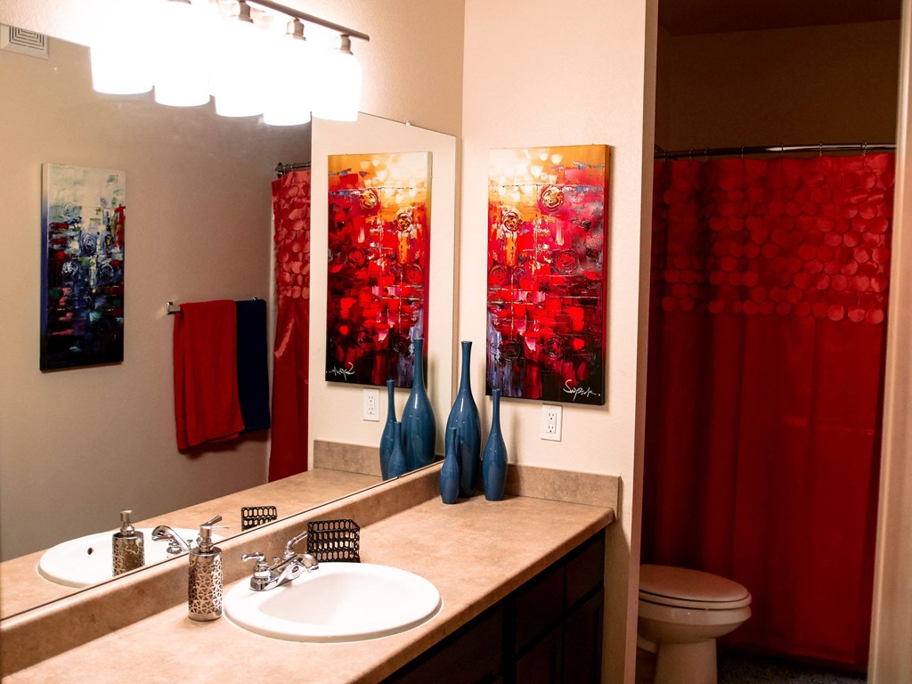 Bathroom With Vanity Lights at The Maywood, Oklahoma City, OK, 73104