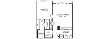 The Cobain  Floor Plan at The Maywood, Oklahoma City, 73104
