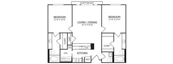 The Cooper Floor Plan at The Maywood, Oklahoma City, Oklahoma