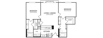 The Jett Floor Plan at The Maywood, Oklahoma City, 73104