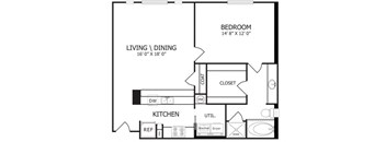 The Moon Floor Plan at The Maywood, Oklahoma City, 73104