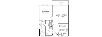 The Osborne Floor Plan at The Maywood, Oklahoma City, OK, 73104