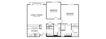 The Simmons Floor Plan at The Maywood, Oklahoma City