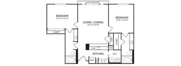 The Turner Floor Plan at The Maywood, Oklahoma City, OK, 73104