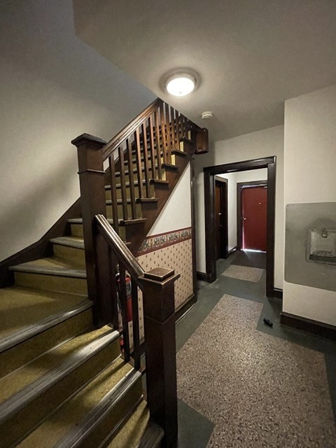 a look down the hall from the top of the stairs