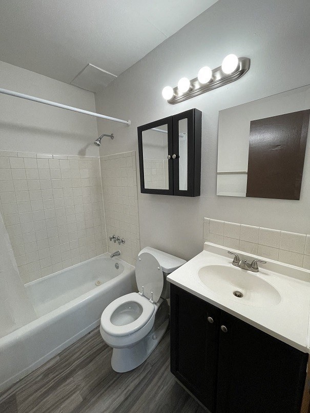 a bathroom with a sink toilet and bathtub