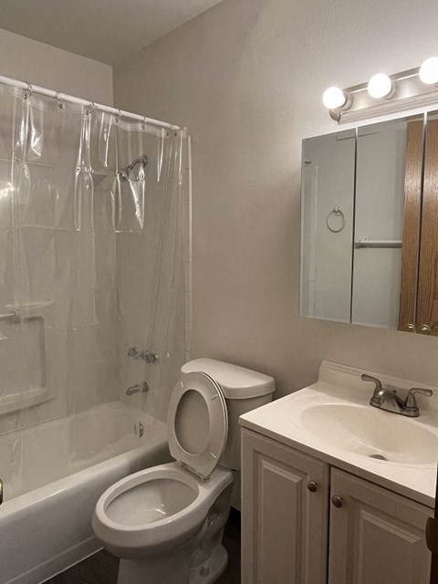A white toilet with a glass shower door in a bathroom.