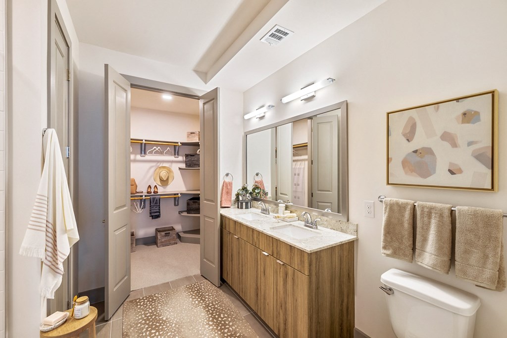 Master bathroom in two bedroom apartment