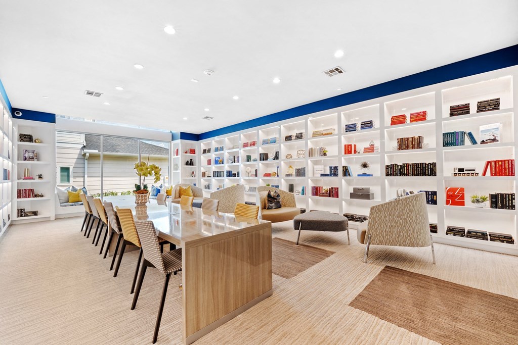 Library with study table