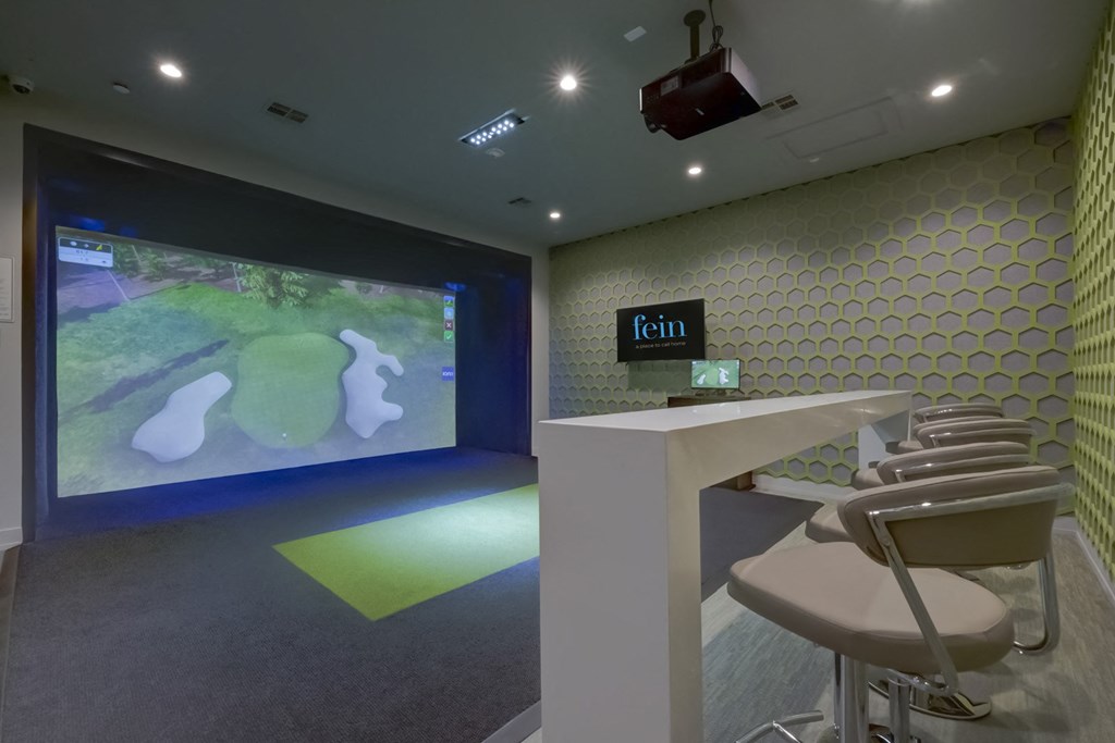 Golf Simulator Room featuring system by Full Swing Golf 