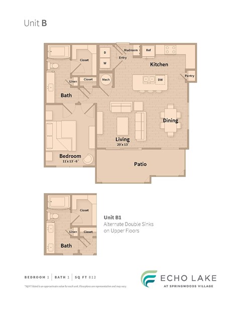 A floor plan for a property at Echo Lake at Springwoods Village.