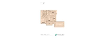 A floor plan of a unit at Echo Lake at Springwoods Village.