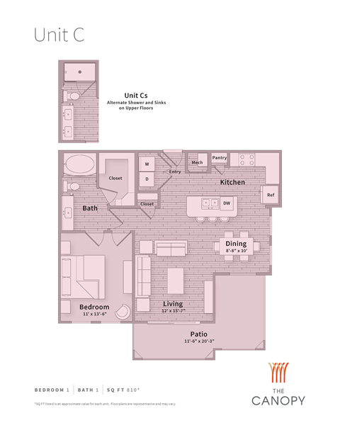 Luxury 1 bedroom apartment with large patio