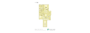 A floor plan of a unit at Echo Lake at Springwoods Village.