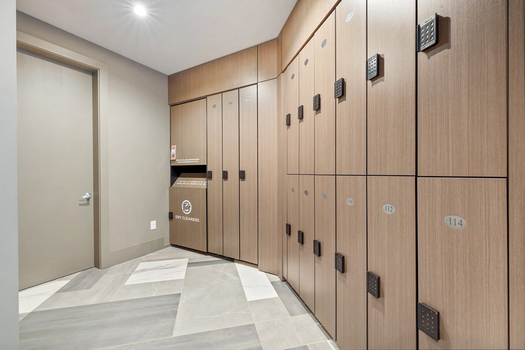 Dry cleaning lockers