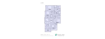 A floor plan of a unit at Echo Lake at Springwoods Village.
