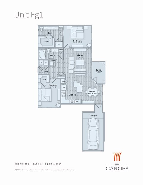 2 Bedroom apartment for rent with garage