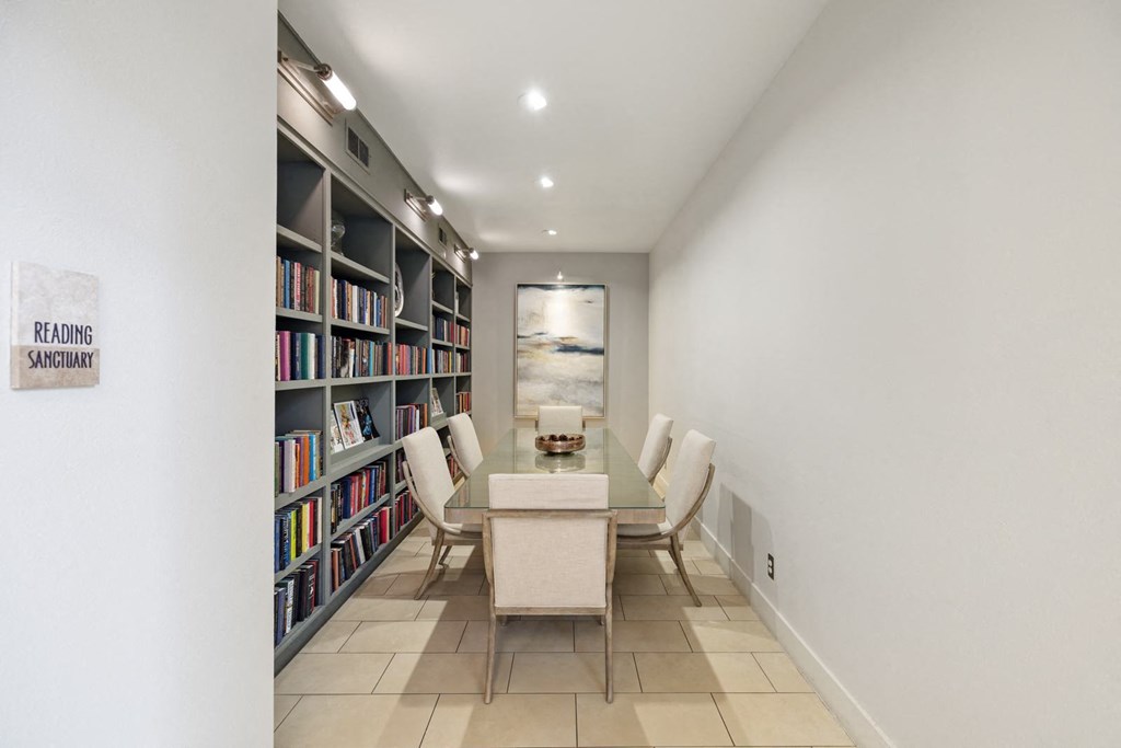 Resident library filled with books