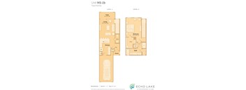 A floor plan for a townhome at Echo Lake Springwoods Village.