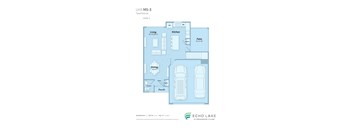 A floor plan for a townhome with a living room, kitchen, dining room, and a bathroom.