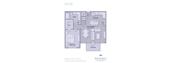 1 Bedroom apartment with work space, Plan B