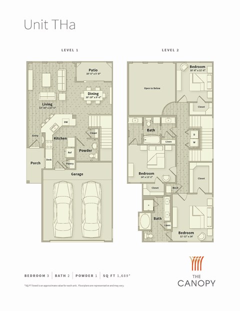 3 bedroom townhome for rent with attached garage