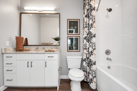 Apartment's bathroom with vanity sink