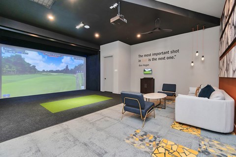 Golf Simulator Room featuring Full Swing Golf system