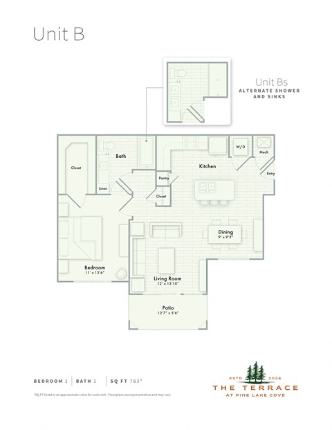 Unit B apartment floor plan