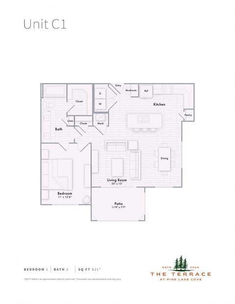 Unit C1 apartment floor plan