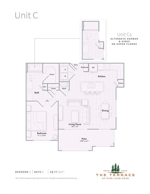 Unit C apartment floor plan