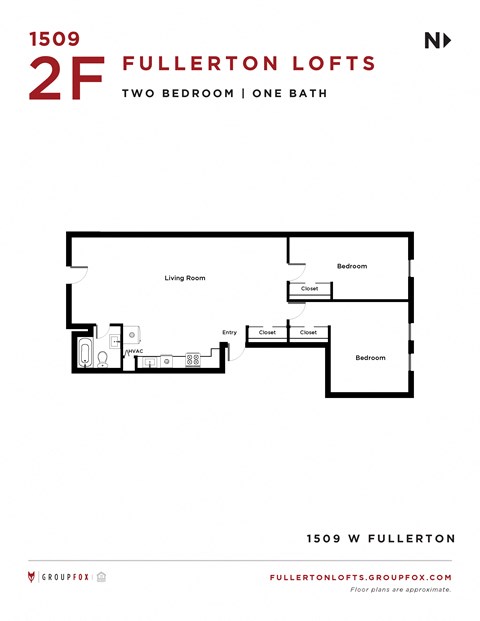 Fullerton Lofts Two Bedroom Floor Plan
