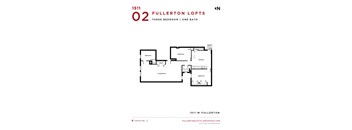 Fullerton Lofts Three Bedroom Floor Plan