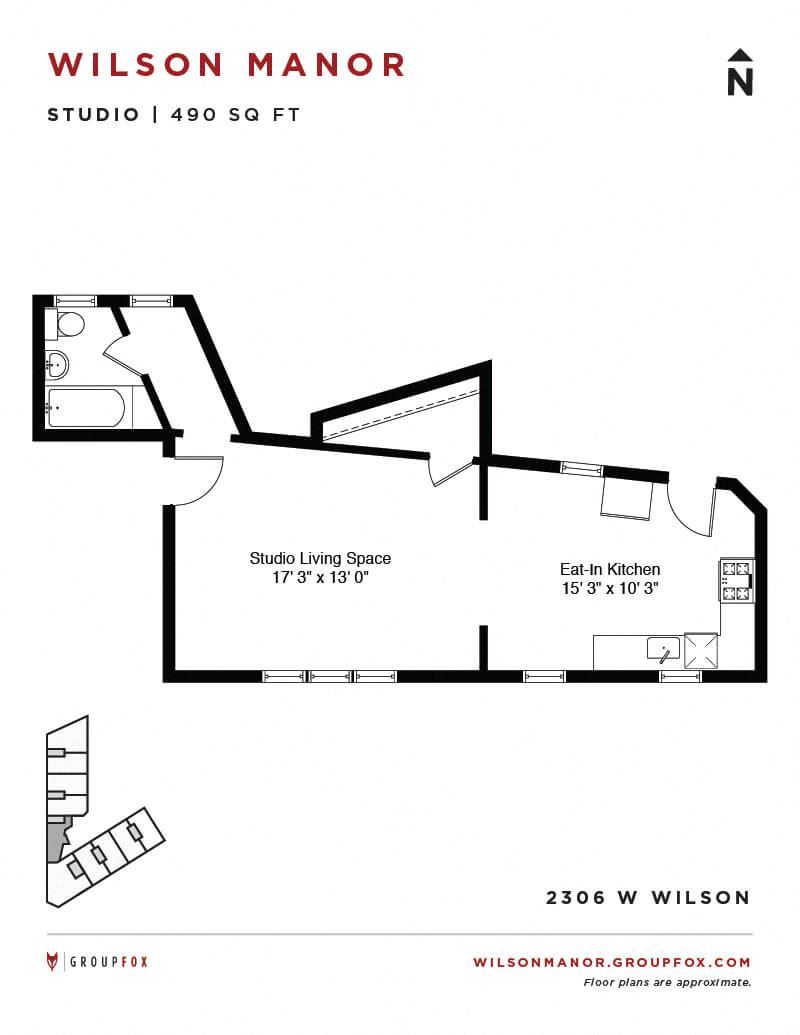 Group Fox - Wilson Manor - Studio Floorplan Group Fox - Wilson Manor - Studio Floorplan