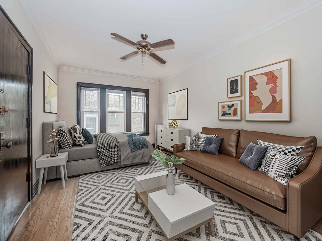 Berteau Manor - Studio Living Space Bedroom